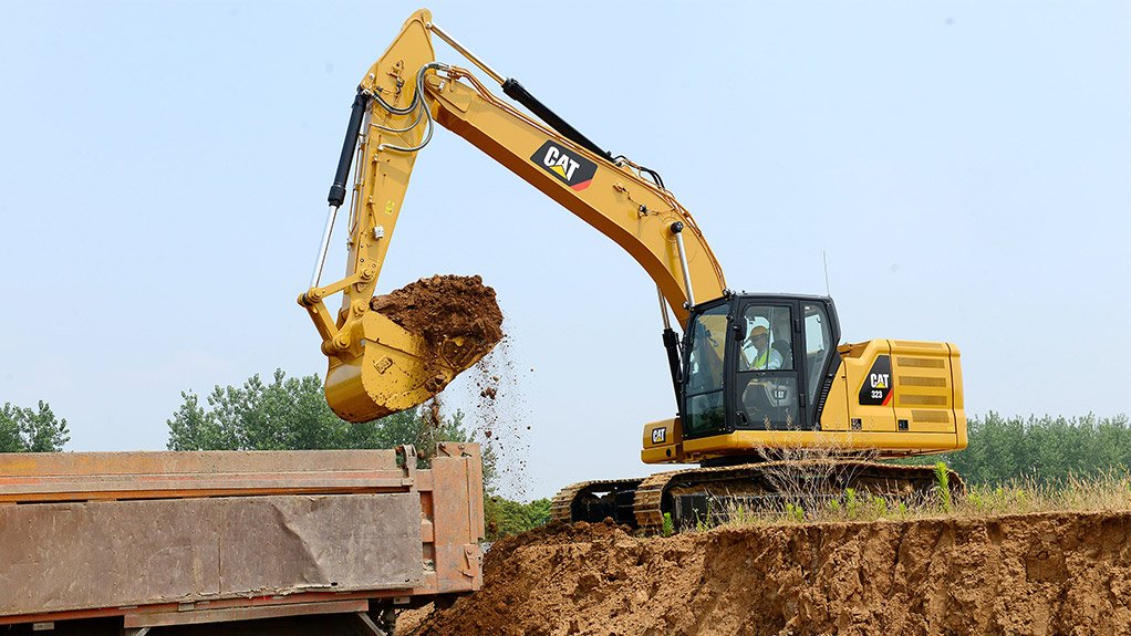 Excavator used in earthmoving machine training